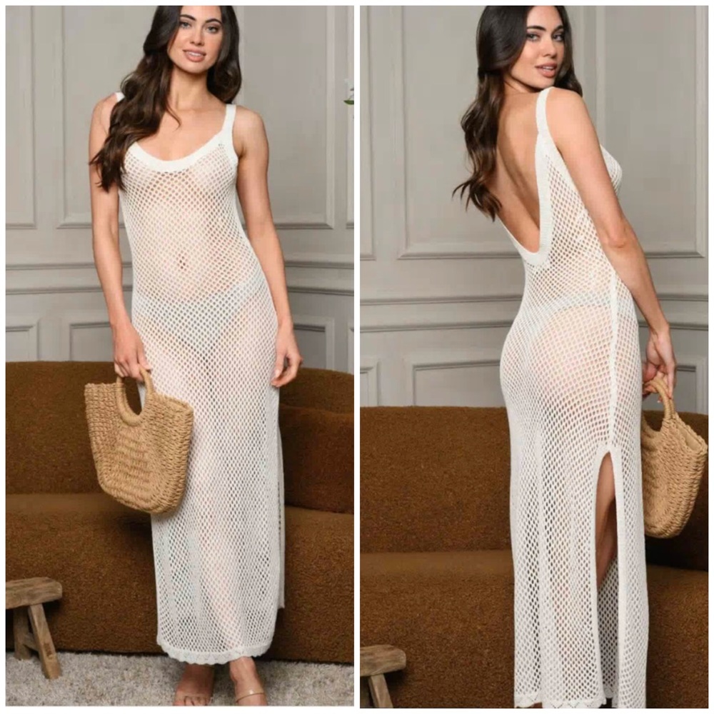 #50 Cover up maxi in white